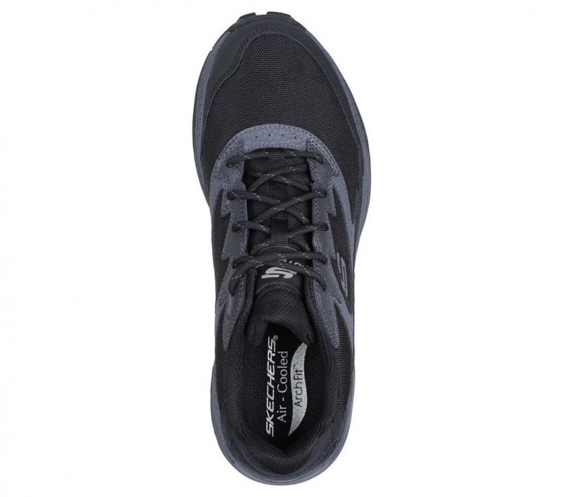 Black Skechers Arch Fit Skip Tracer - Lytle Creek Men's Sneakers | JDMY-32571