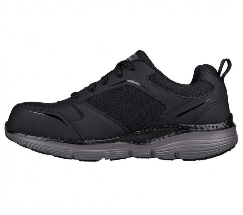 Black Skechers Arch Fit Sr - Angis Comp Toe Men's Work Shoes | YFRX-70219