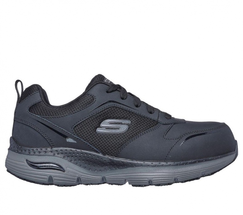 Black Skechers Arch Fit Sr - Angis Comp Toe Men\'s Work Shoes | YFRX-70219