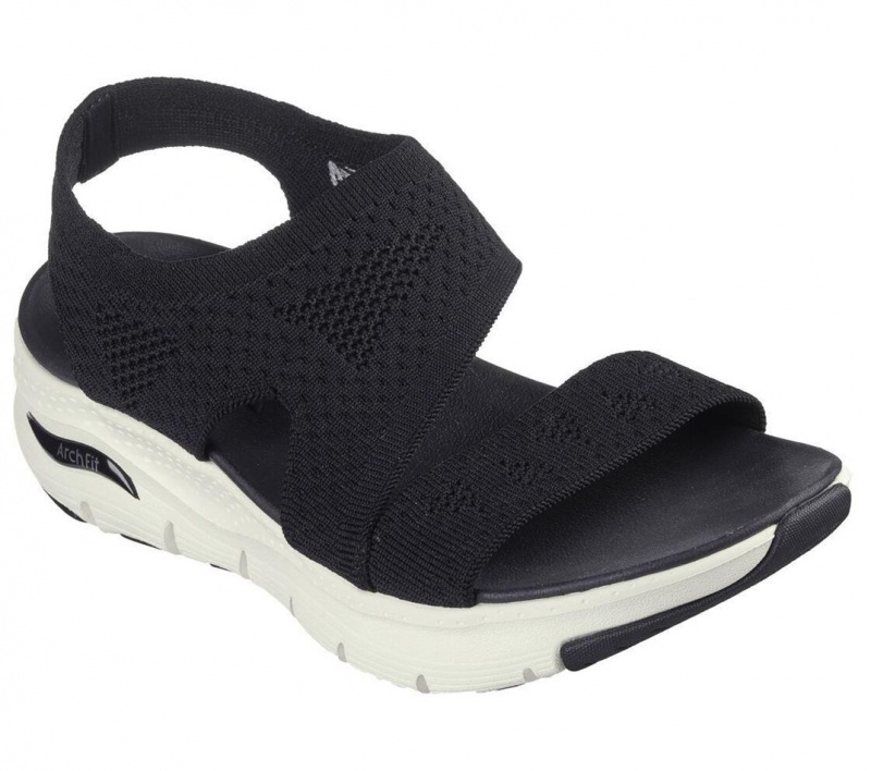 Black Skechers Arch Fit - Brightest Day Women's Sandals | JLTF-94231