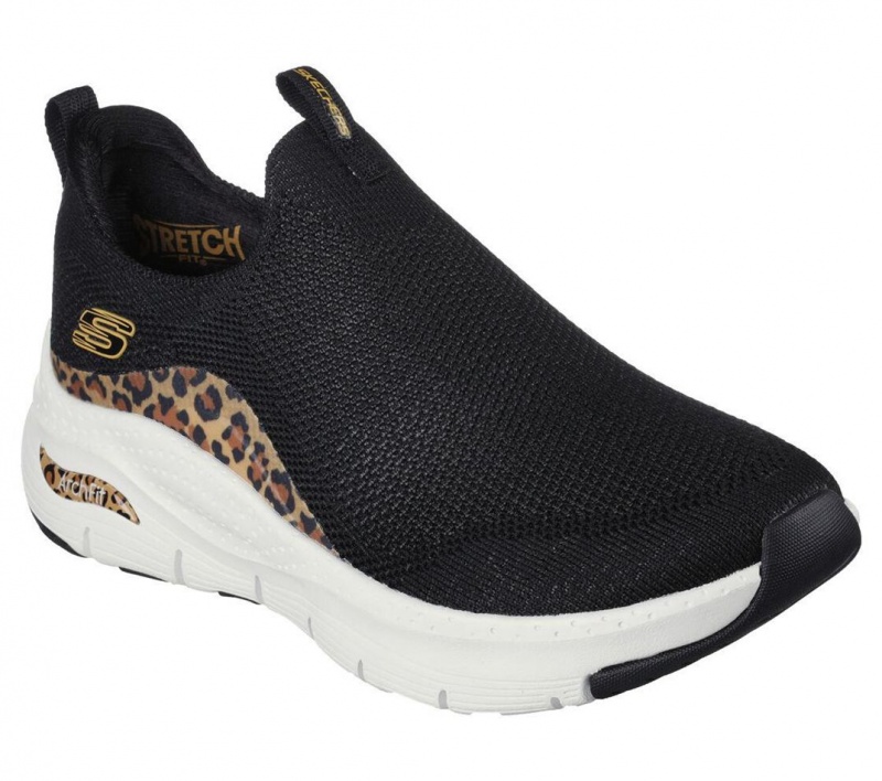 Black Skechers Arch Fit - New Native Women's Sneakers | VMUY-64739