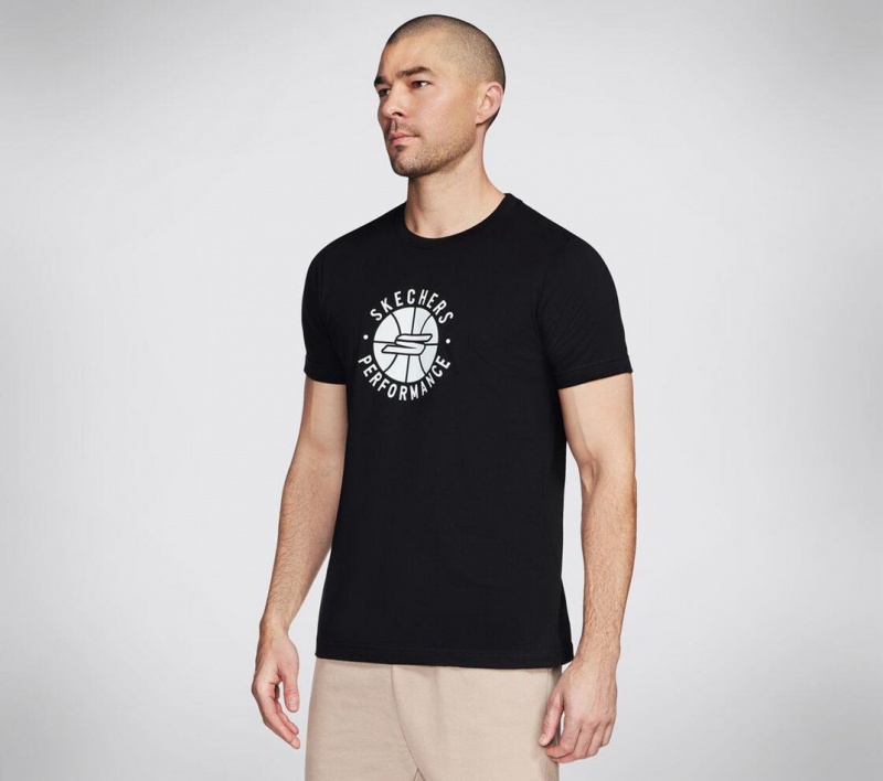 Black Skechers Basketball: Performance Basketball Men's T-Shirt | QWNE-89650