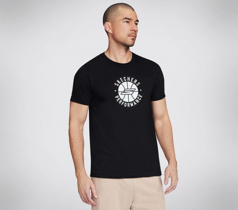 Black Skechers Basketball: Performance Basketball Men's T-Shirt | QWNE-89650