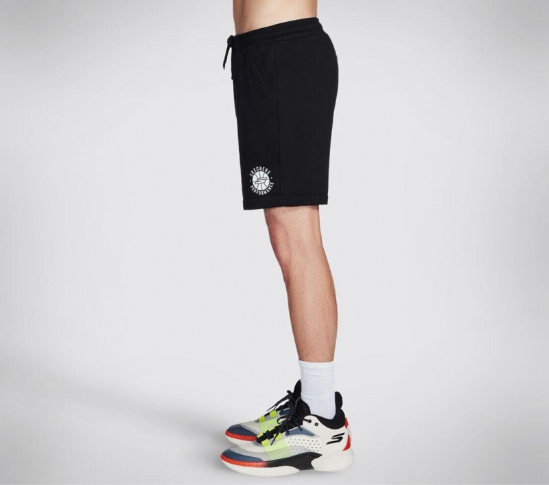 Black Skechers Basketball: Performance Fleece Men's Shorts | METI-35679