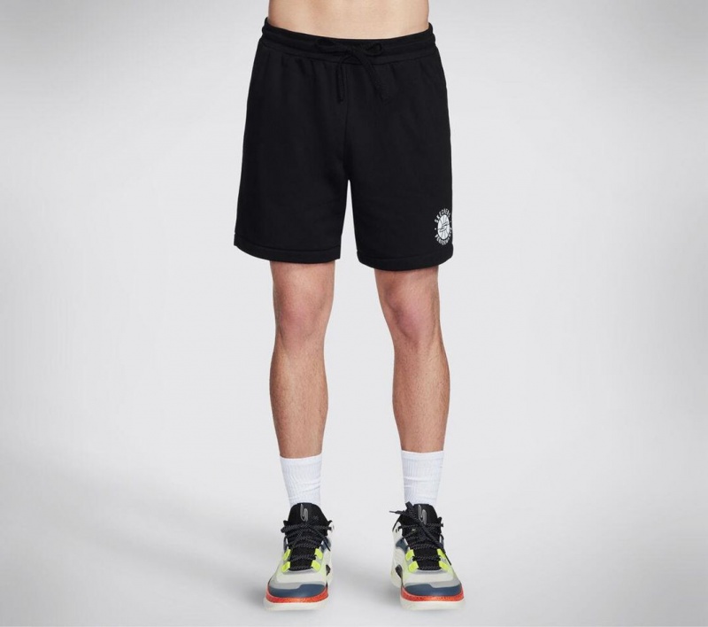 Black Skechers Basketball: Performance Fleece Men\'s Shorts | METI-35679