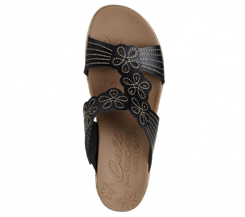 Black Skechers Beverlee - Garden Picnic Women's Sandals | GTQR-36825