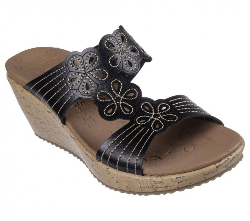 Black Skechers Beverlee - Garden Picnic Women's Sandals | GTQR-36825