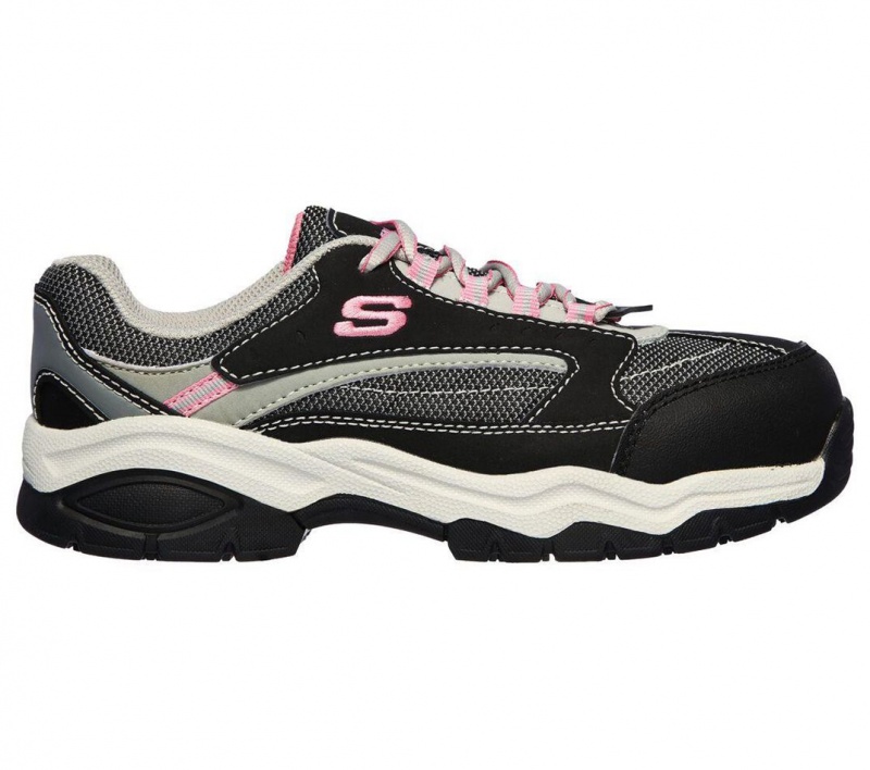 Black Skechers Biscoe St Women's Work Shoes | ZGBT-54729