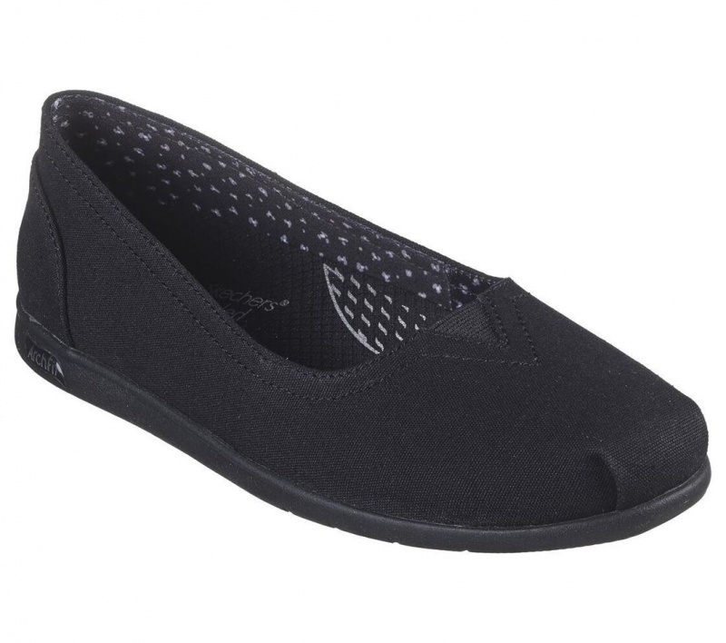 Black Skechers Bobs Arch Fit Plush - By The Way Women's Flats | HTCL-43178