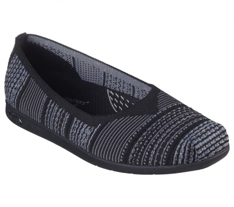 Black Skechers Bobs Arch Fit Plush - Clover Bay Women's Flats | YABF-53962