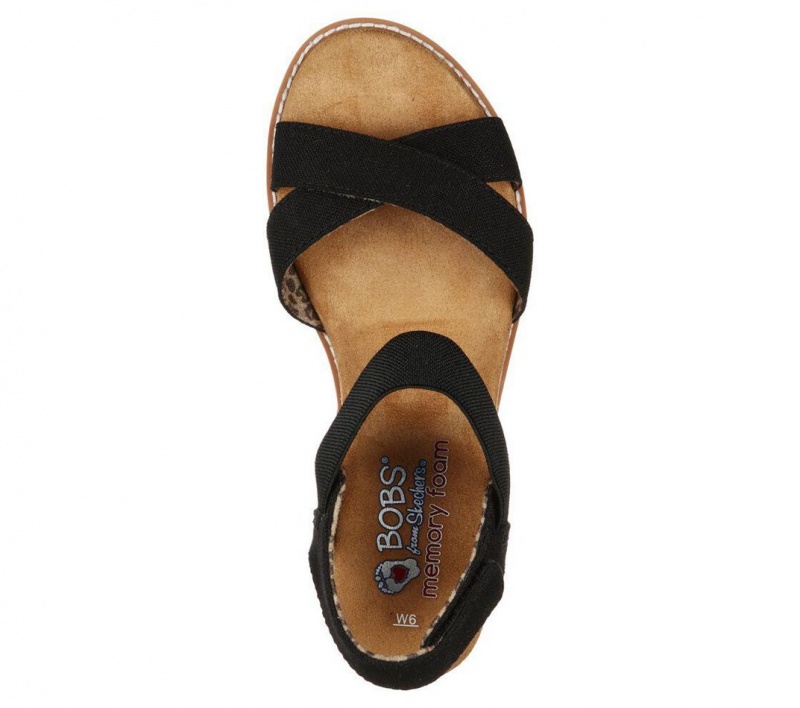 Black Skechers Bobs Desert Kiss - Secret Picnic Women's Sandals | QAKL-45390