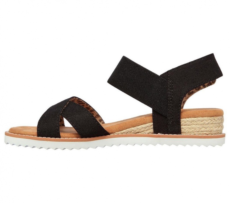 Black Skechers Bobs Desert Kiss - Secret Picnic Women's Sandals | QAKL-45390