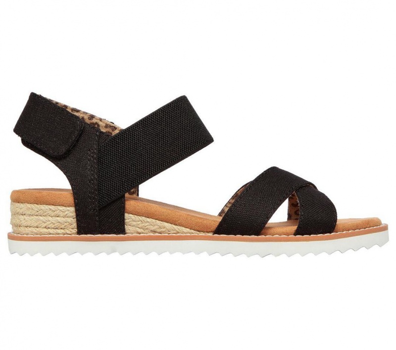 Black Skechers Bobs Desert Kiss - Secret Picnic Women's Sandals | QAKL-45390