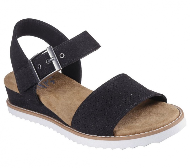 Black Skechers Bobs Desert Kiss - Serendipitous Women's Sandals | YSIQ-18209