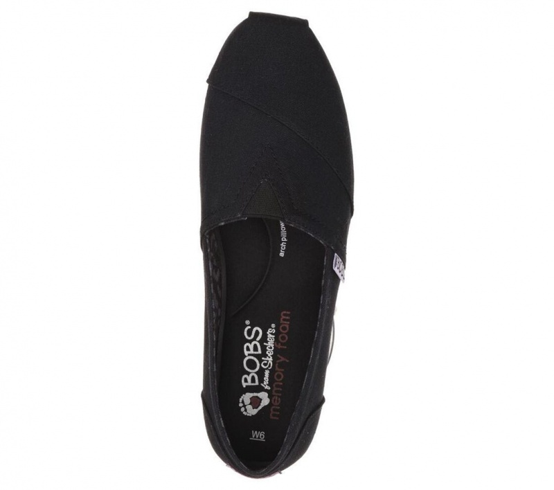 Black Skechers Bobs Plush - Peace And Love Women's Flats | QZGO-64901