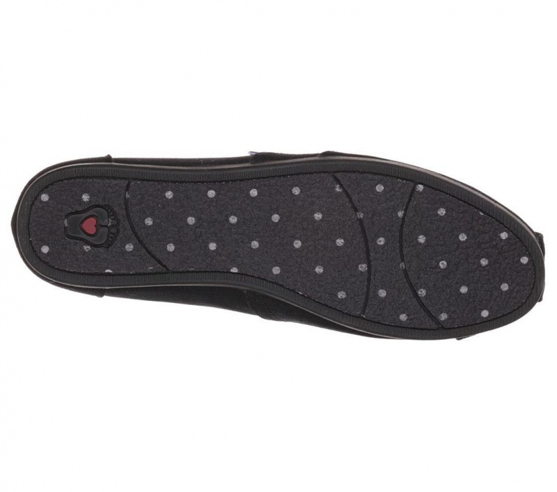 Black Skechers Bobs Plush - Peace And Love Women's Flats | QZGO-64901