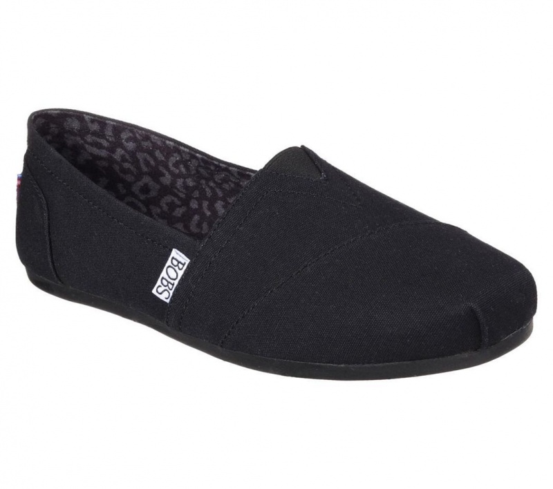 Black Skechers Bobs Plush - Peace And Love Women's Flats | QZGO-64901