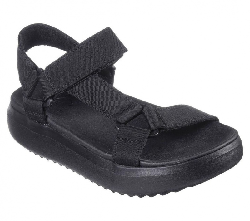 Black Skechers Bobs Pop Ups 3.0 Women's Sandals | DSPY-93167