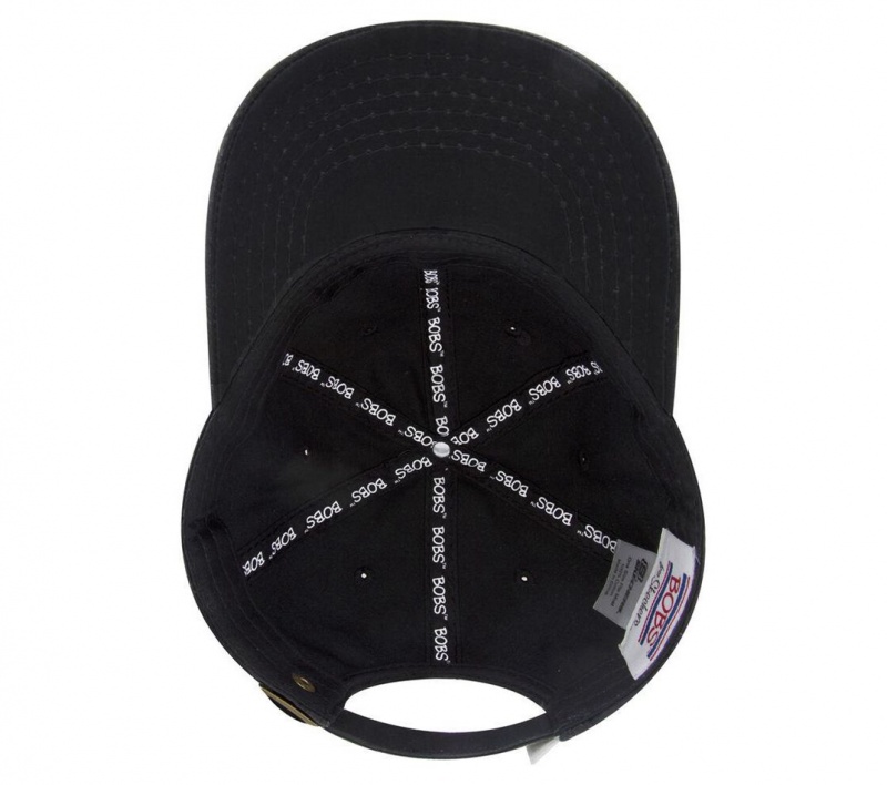 Black Skechers Bobs Rhinestone Paw Women's Hats | EQLB-69845