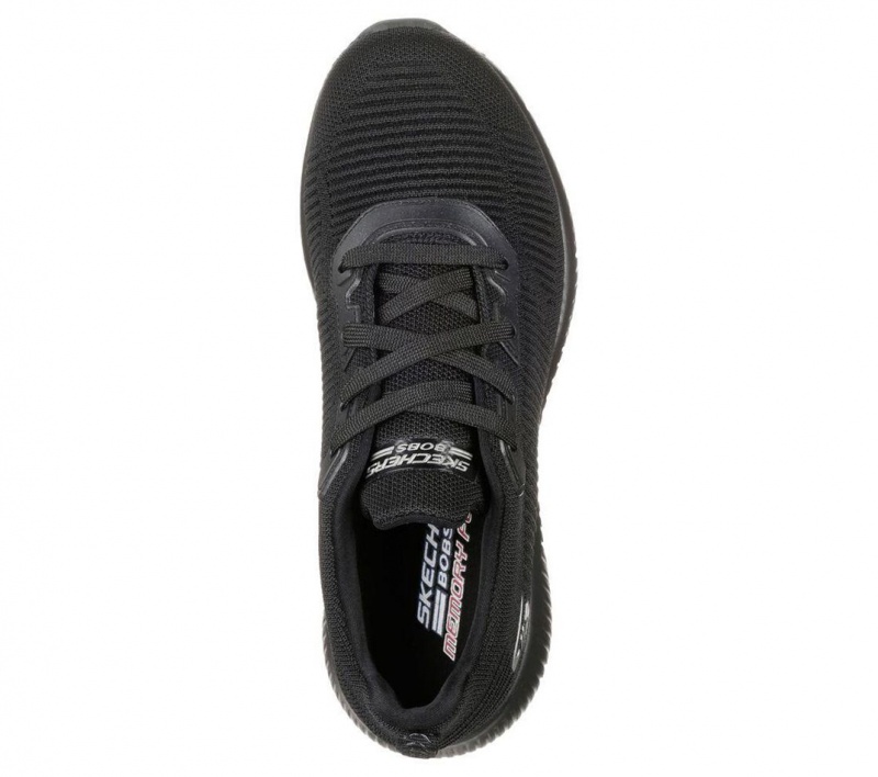 Black Skechers Bobs Sport Squad - Tough Talk Women's Sneakers | IARZ-16423