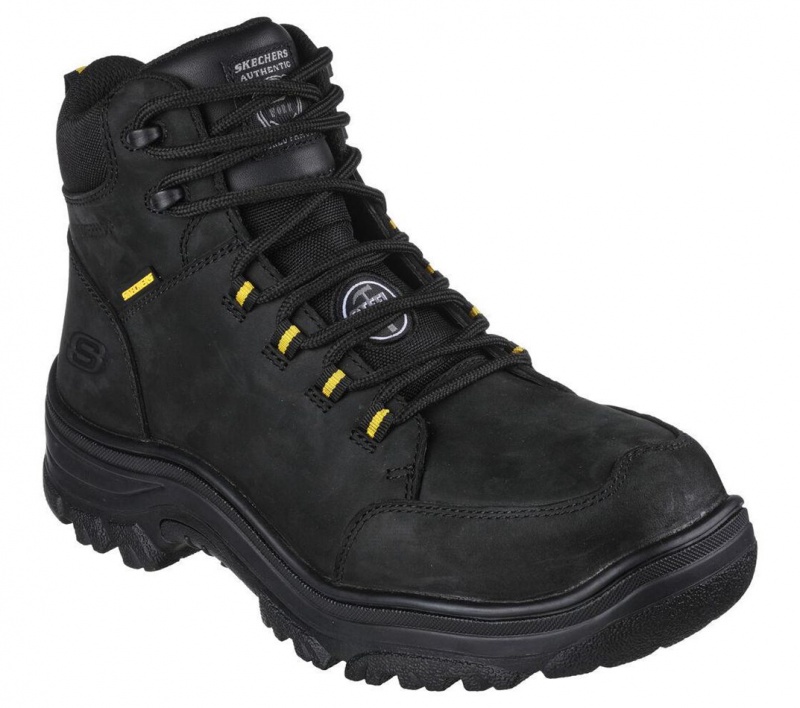 Black Skechers Burgin - Benafick St Men's Work Shoes | KYOU-47985