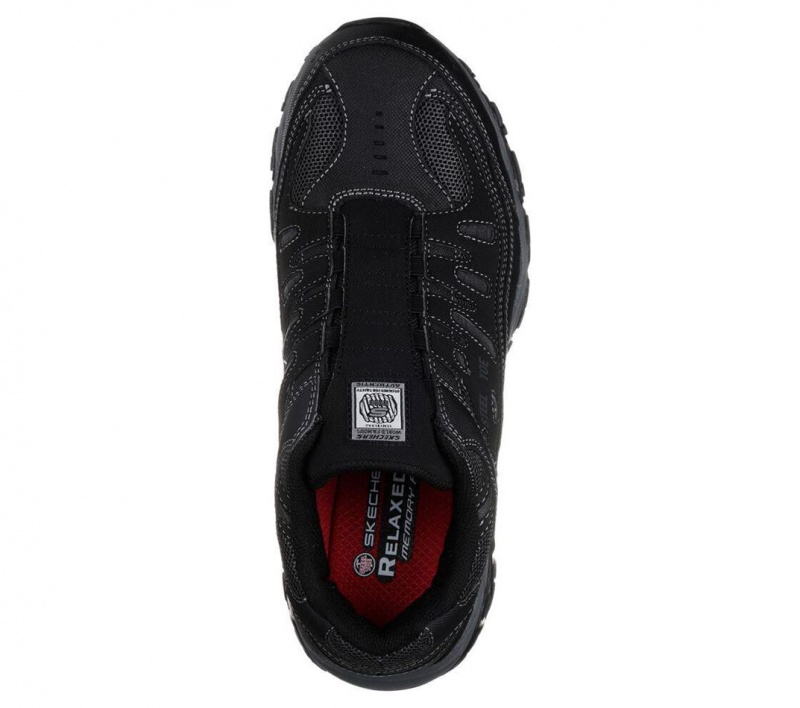 Black Skechers Cankton - Ebbitt St Men's Work Shoes | VOWU-49078