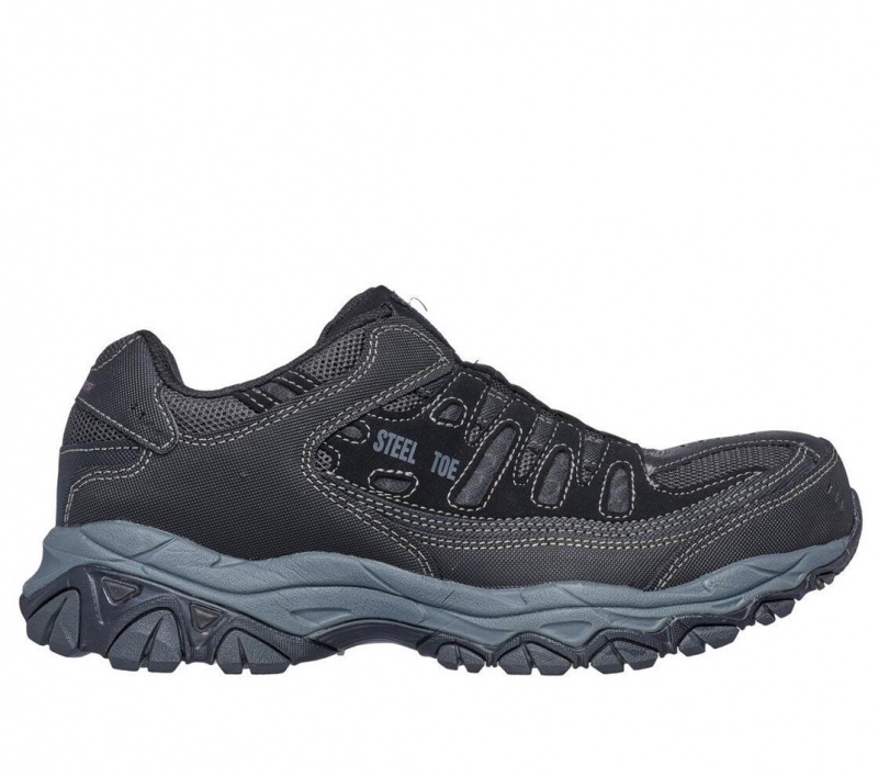 Black Skechers Cankton - Ebbitt St Men\'s Work Shoes | VOWU-49078