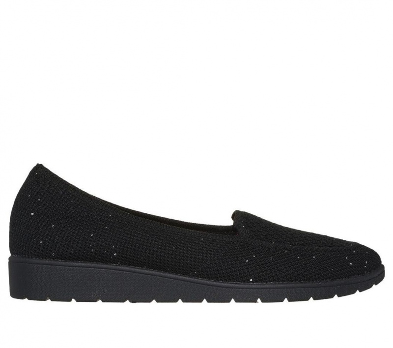 Black Skechers Cleo Flex Wedge - Sweet Smile Women\'s Flats | GVJK-54903