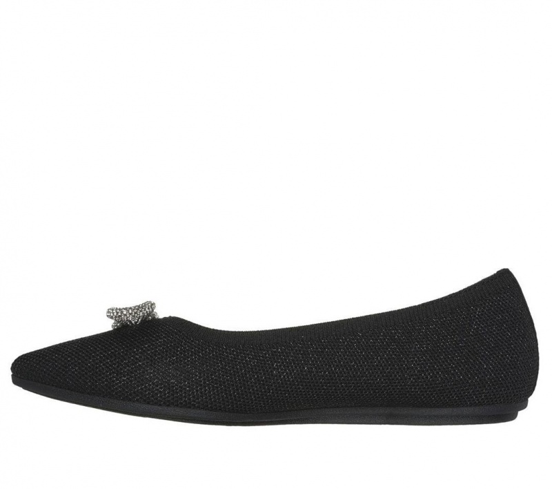 Black Skechers Cleo Point - Glitzy Haze Women's Flats | JBIU-36429