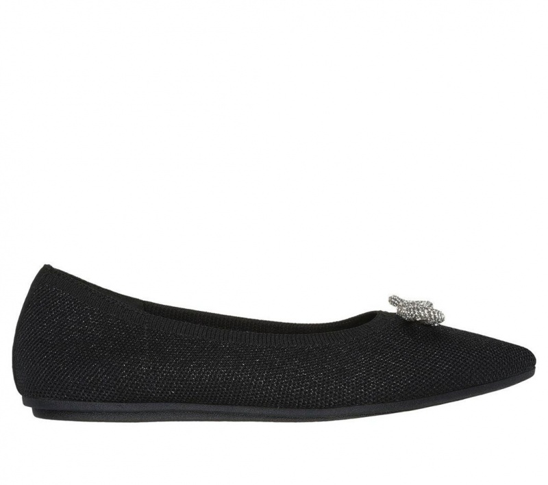 Black Skechers Cleo Point - Glitzy Haze Women\'s Flats | JBIU-36429