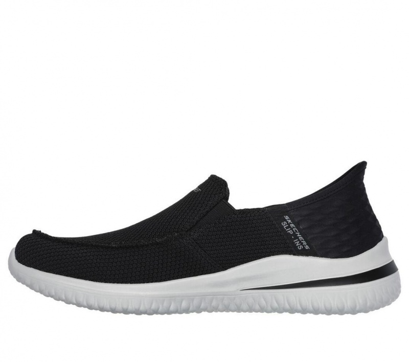 Black Skechers Delson 3.0 - Cabrino Men's Slip On | DSOI-83495