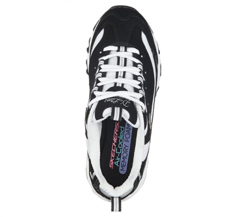 Black Skechers D'lites - Biggest Fan Women's Sneakers | PKHA-85017