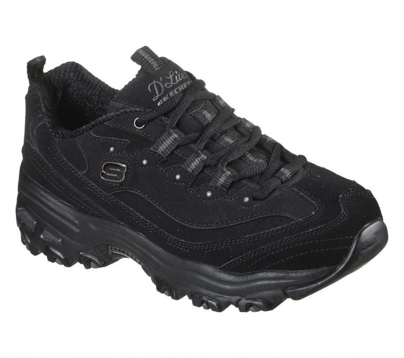 Black Skechers D'lites - Play On Women's Sneakers | UQYR-74281