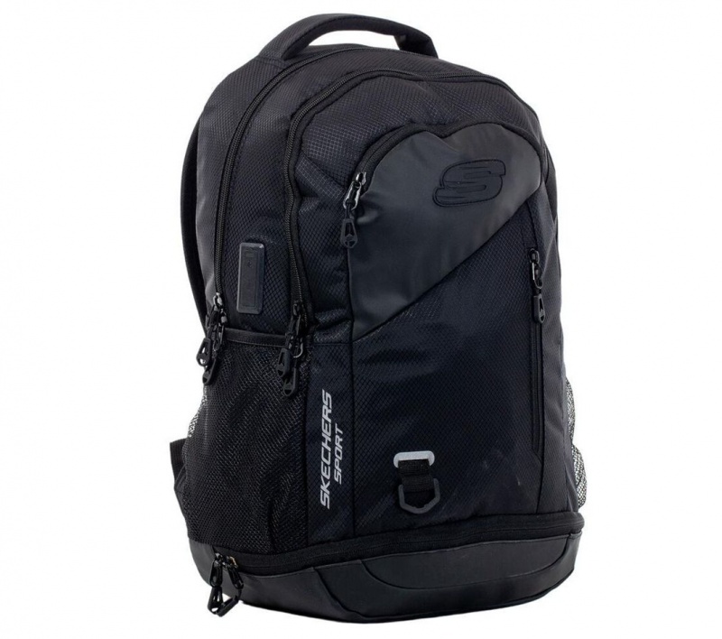 Black Skechers Explorer Men's Backpack | SMOR-83105