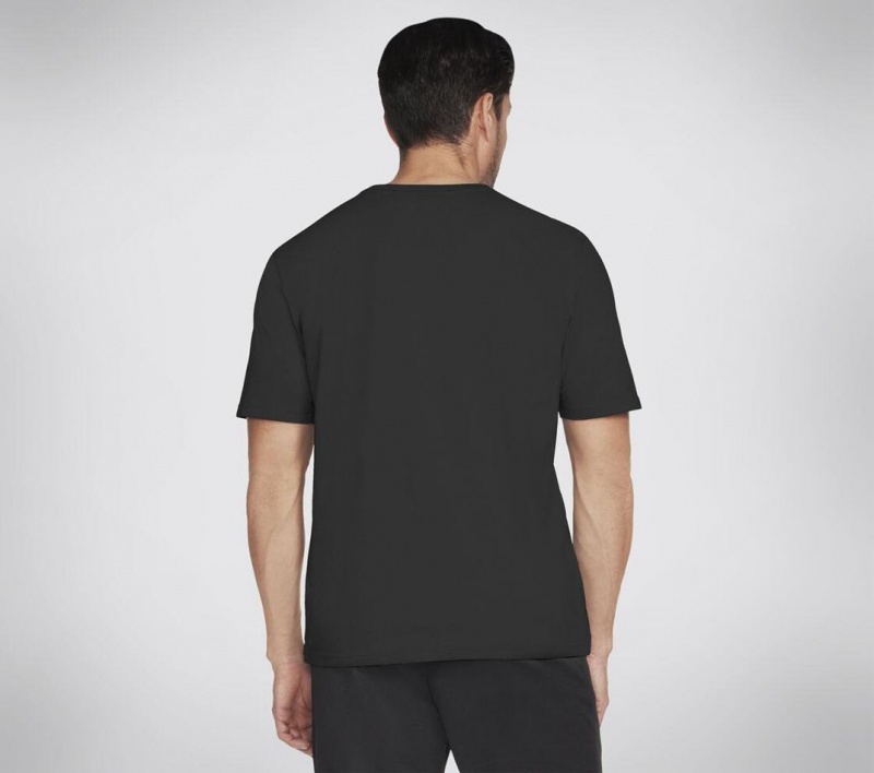 Black Skechers Fast Track Men's T-Shirt | IHNV-17845