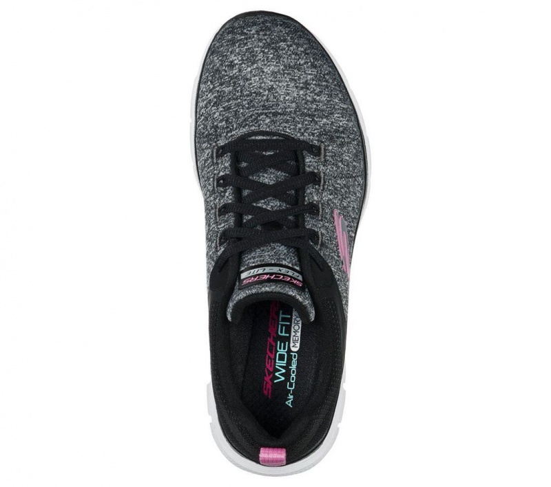 Black Skechers Flex Appeal 4.0 Women's Sneakers | ZPIV-59302