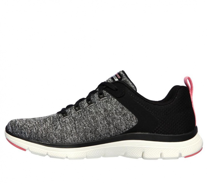 Black Skechers Flex Appeal 4.0 Women's Sneakers | ZPIV-59302