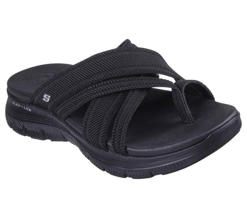 Black Skechers Flex Appeal 4.0 - Perfect 4 You Women's Sandals | IAXB-71684