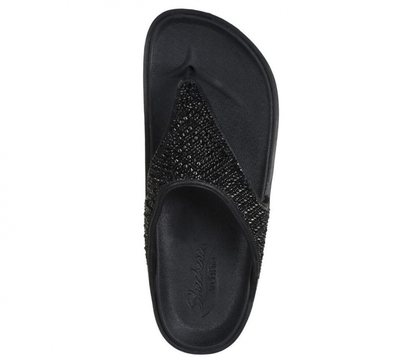 Black Skechers Foamies: Arch Fit Cali Breeze - Shine On Women's Sandals | QIAZ-26951