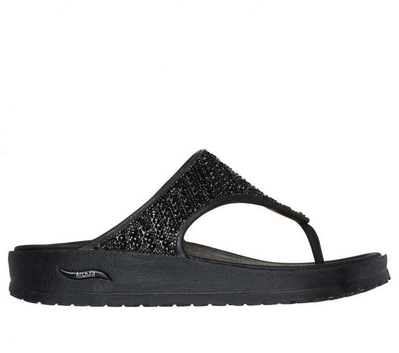 Black Skechers Foamies: Arch Fit Cali Breeze - Shine On Women\'s Sandals | QIAZ-26951