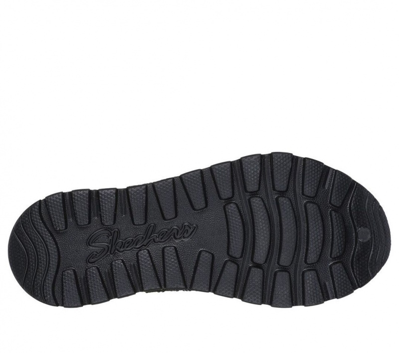 Black Skechers Foamies: Arch Fit Footsteps - Enchant Women's Sandals | FPLZ-43798