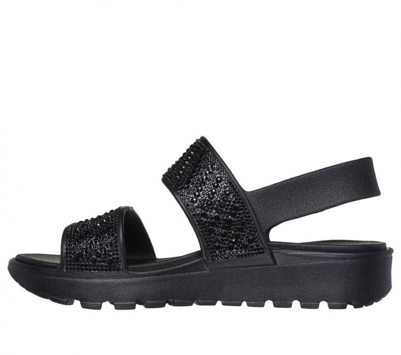 Black Skechers Foamies: Arch Fit Footsteps - Enchant Women's Sandals | FPLZ-43798