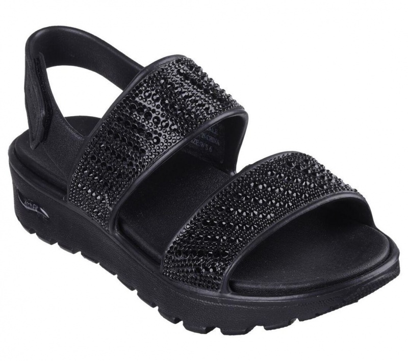 Black Skechers Foamies: Arch Fit Footsteps - Enchant Women's Sandals | FPLZ-43798