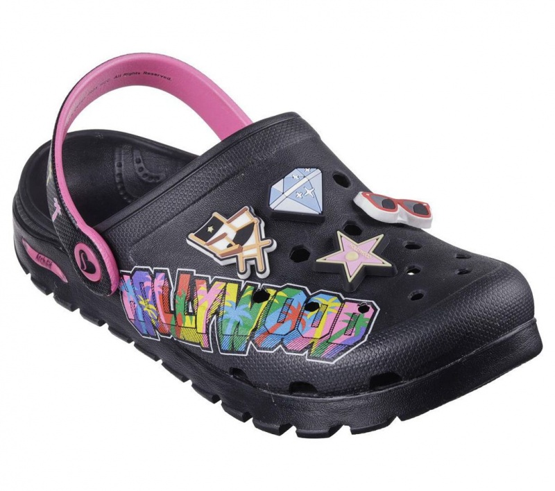 Black Skechers Foamies: Arch Fit Footsteps - Starstruck Women's Sandals | FCJI-41358