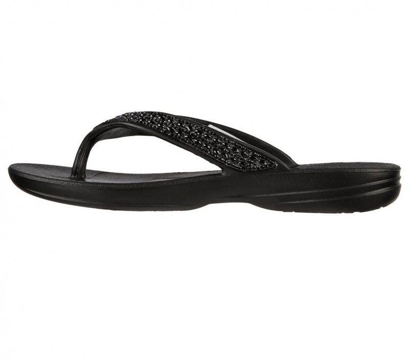 Black Skechers Foamies: Glitzy Women's Sandals | RDSX-36015