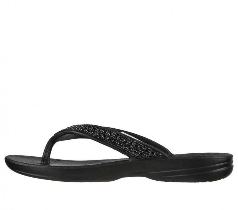 Black Skechers Foamies: Glitzy Women's Sandals | RDSX-36015