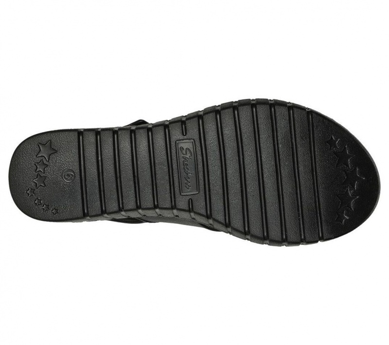 Black Skechers Foamies: Pier Ave Women's Sandals | ZQUN-80712