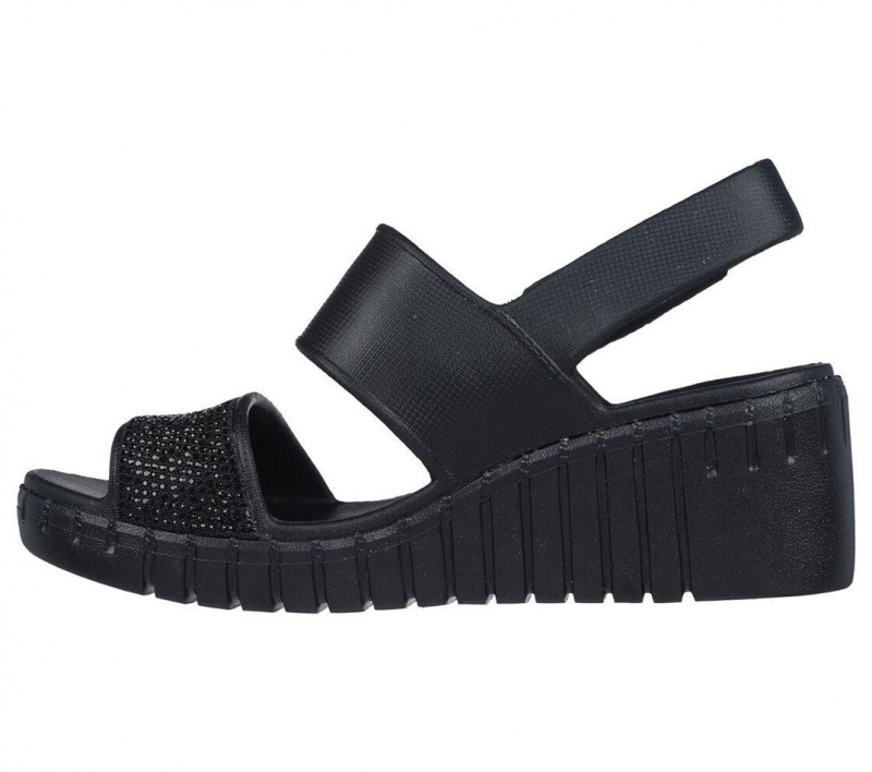 Black Skechers Foamies: Pier Ave Women's Sandals | ZQUN-80712