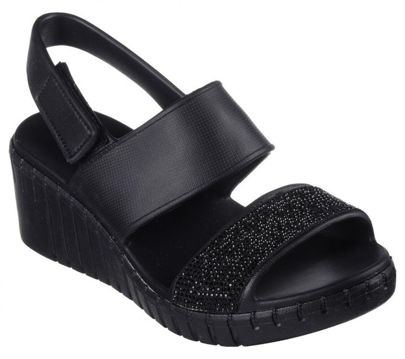 Black Skechers Foamies: Pier Ave Women's Sandals | ZQUN-80712