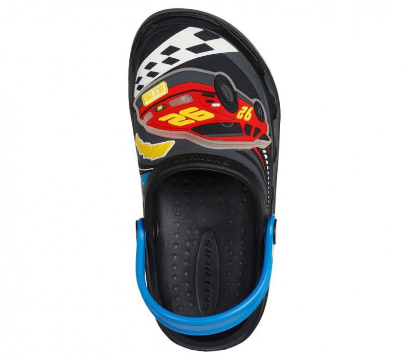 Black Skechers Foamies: Swifters - Motor-brights Boys' Sandals | SXVP-40895